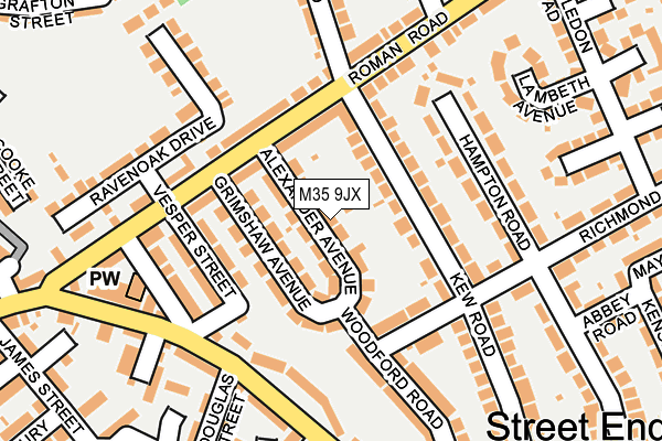 M35 9JX map - OS OpenMap – Local (Ordnance Survey)