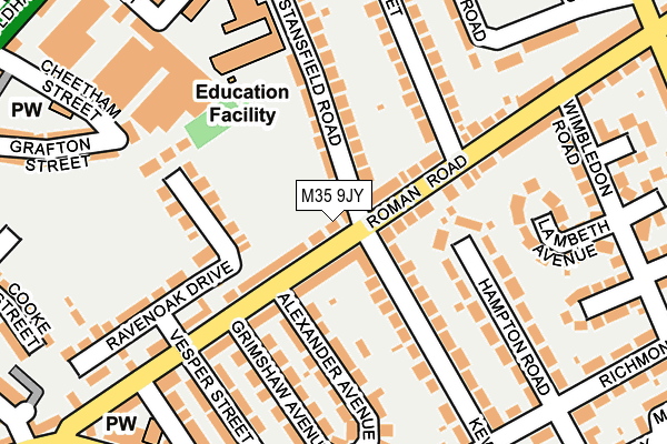 M35 9JY map - OS OpenMap – Local (Ordnance Survey)