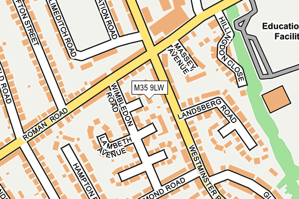 M35 9LW map - OS OpenMap – Local (Ordnance Survey)