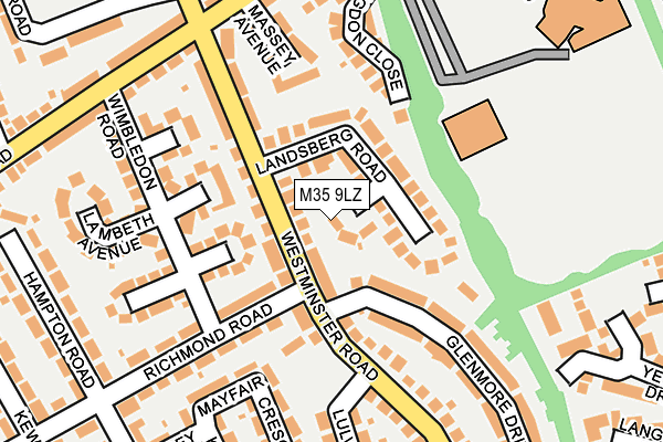 M35 9LZ map - OS OpenMap – Local (Ordnance Survey)
