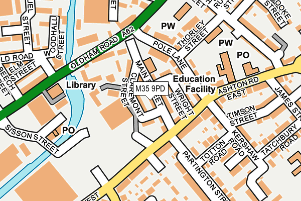 M35 9PD map - OS OpenMap – Local (Ordnance Survey)