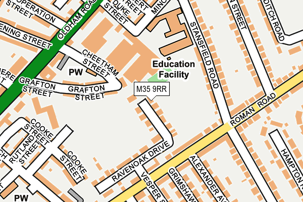 M35 9RR map - OS OpenMap – Local (Ordnance Survey)