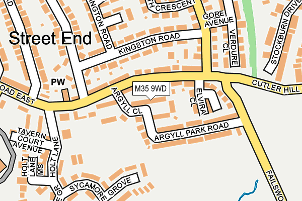 M35 9WD map - OS OpenMap – Local (Ordnance Survey)