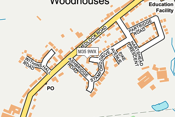 M35 9WX map - OS OpenMap – Local (Ordnance Survey)