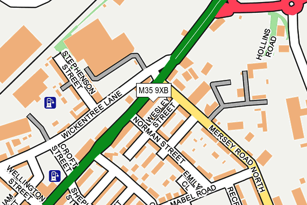 M35 9XB map - OS OpenMap – Local (Ordnance Survey)