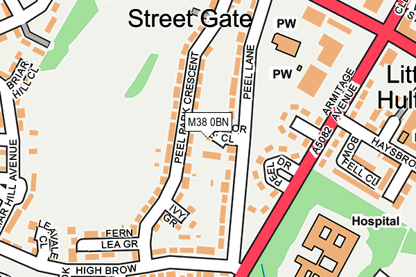 M38 0BN map - OS OpenMap – Local (Ordnance Survey)