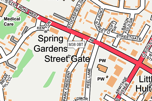 M38 0BT map - OS OpenMap – Local (Ordnance Survey)