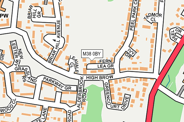 M38 0BY map - OS OpenMap – Local (Ordnance Survey)