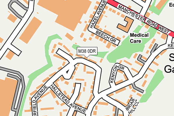 M38 0DR map - OS OpenMap – Local (Ordnance Survey)