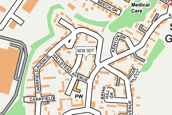 M38 0DT map - OS OpenMap – Local (Ordnance Survey)