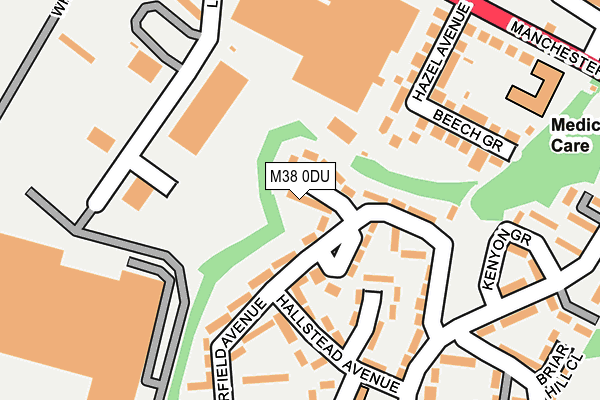 M38 0DU map - OS OpenMap – Local (Ordnance Survey)