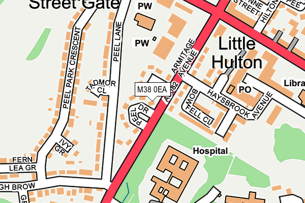 M38 0EA map - OS OpenMap – Local (Ordnance Survey)