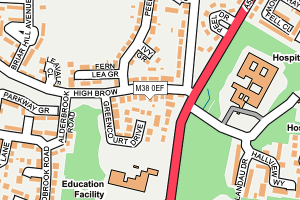 M38 0EF map - OS OpenMap – Local (Ordnance Survey)