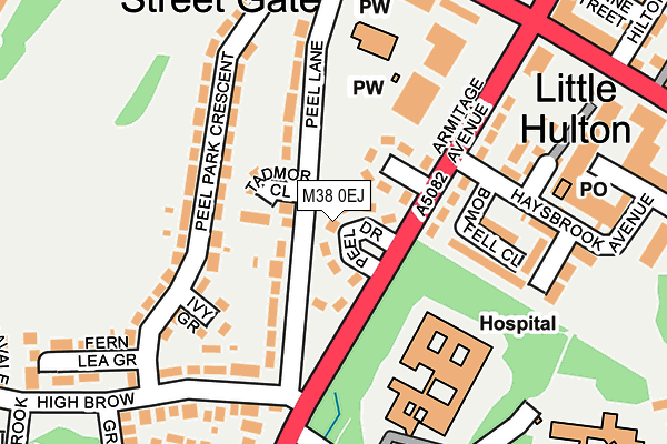 M38 0EJ map - OS OpenMap – Local (Ordnance Survey)