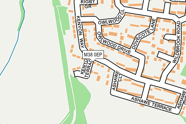 M38 0EP map - OS OpenMap – Local (Ordnance Survey)