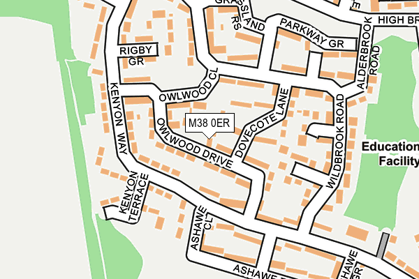 M38 0ER map - OS OpenMap – Local (Ordnance Survey)