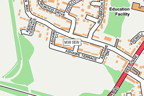 M38 0EW map - OS OpenMap – Local (Ordnance Survey)