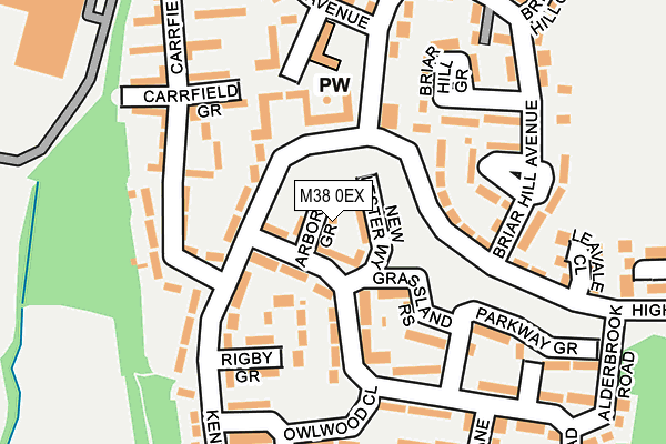 M38 0EX map - OS OpenMap – Local (Ordnance Survey)