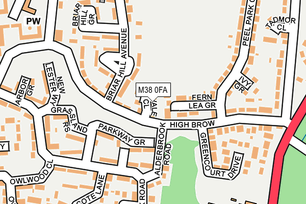 M38 0FA map - OS OpenMap – Local (Ordnance Survey)