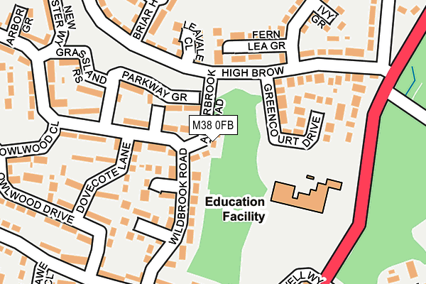 M38 0FB map - OS OpenMap – Local (Ordnance Survey)