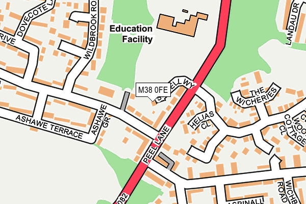 M38 0FE map - OS OpenMap – Local (Ordnance Survey)