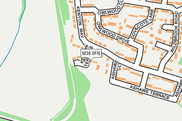 M38 0FN map - OS OpenMap – Local (Ordnance Survey)
