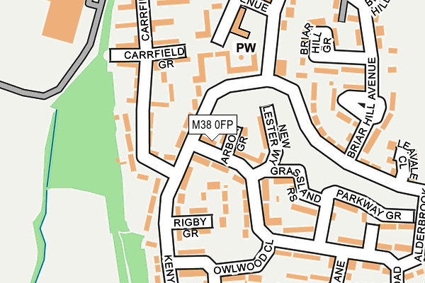 M38 0FP map - OS OpenMap – Local (Ordnance Survey)