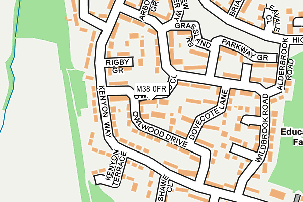 M38 0FR map - OS OpenMap – Local (Ordnance Survey)