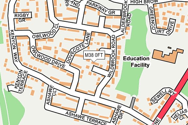 M38 0FT map - OS OpenMap – Local (Ordnance Survey)