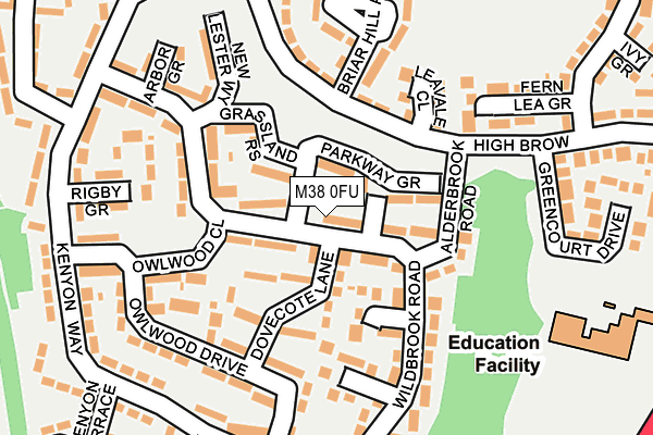 M38 0FU map - OS OpenMap – Local (Ordnance Survey)