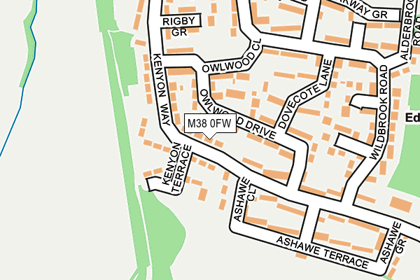 M38 0FW map - OS OpenMap – Local (Ordnance Survey)