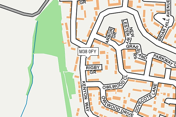 M38 0FY map - OS OpenMap – Local (Ordnance Survey)