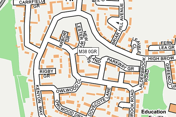 M38 0GR map - OS OpenMap – Local (Ordnance Survey)