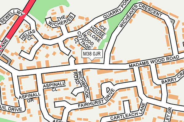 M38 0JR map - OS OpenMap – Local (Ordnance Survey)