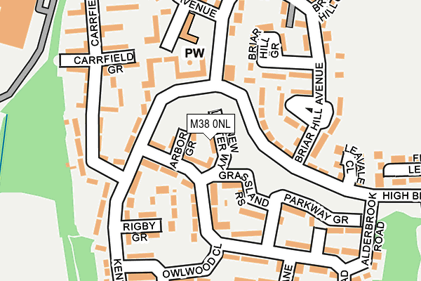 M38 0NL map - OS OpenMap – Local (Ordnance Survey)