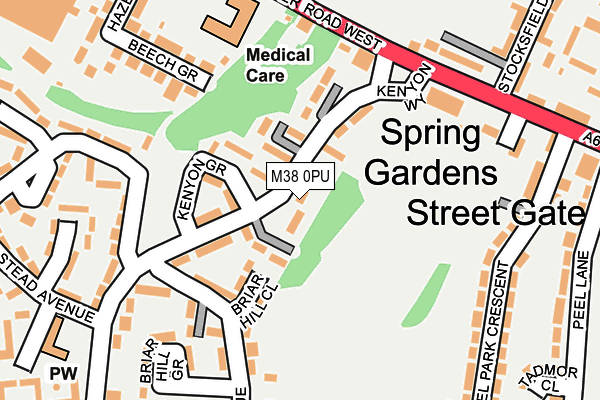 M38 0PU map - OS OpenMap – Local (Ordnance Survey)