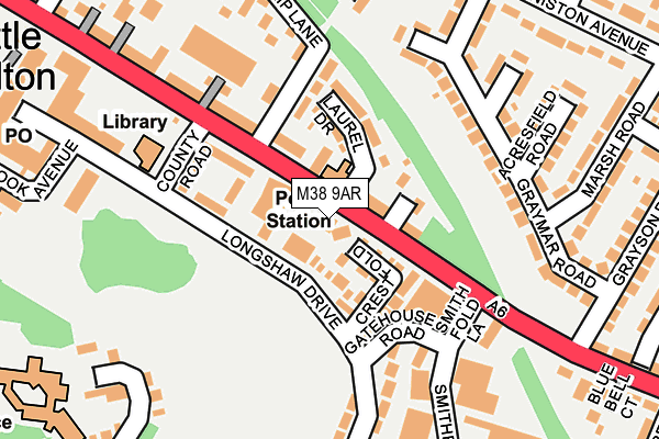 M38 9AR map - OS OpenMap – Local (Ordnance Survey)