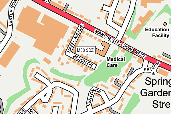 M38 9DZ map - OS OpenMap – Local (Ordnance Survey)