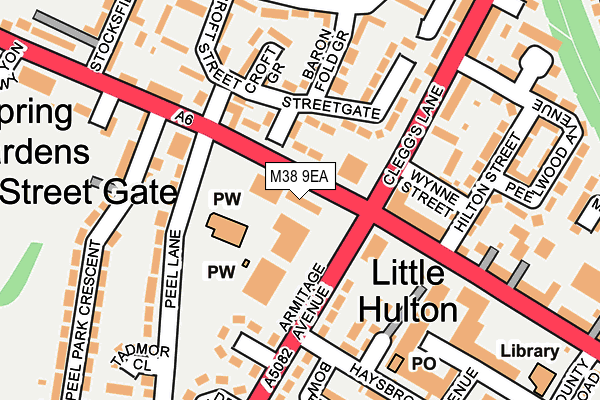 M38 9EA map - OS OpenMap – Local (Ordnance Survey)