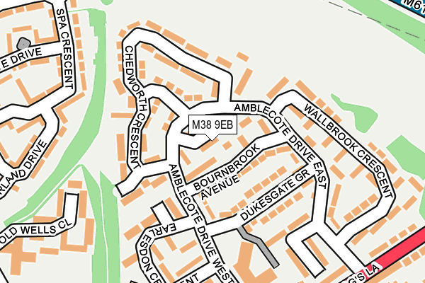 M38 9EB map - OS OpenMap – Local (Ordnance Survey)