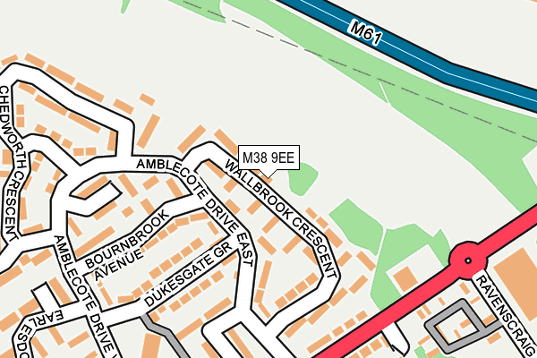 M38 9EE map - OS OpenMap – Local (Ordnance Survey)