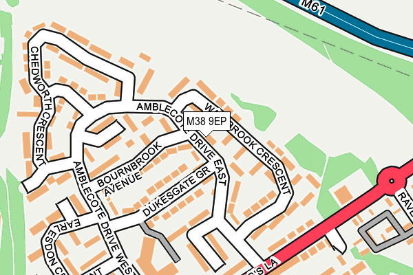 M38 9EP map - OS OpenMap – Local (Ordnance Survey)