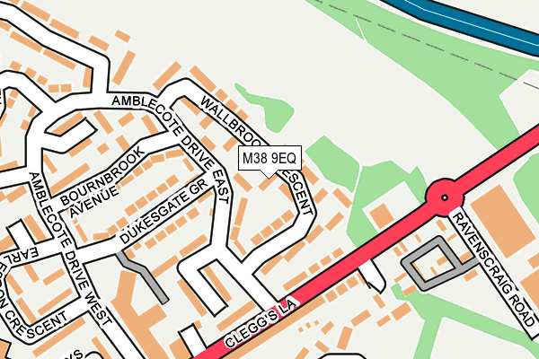 M38 9EQ map - OS OpenMap – Local (Ordnance Survey)