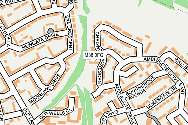 M38 9FG map - OS OpenMap – Local (Ordnance Survey)