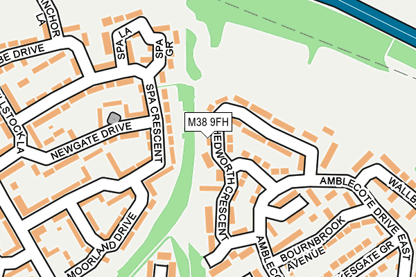 M38 9FH map - OS OpenMap – Local (Ordnance Survey)