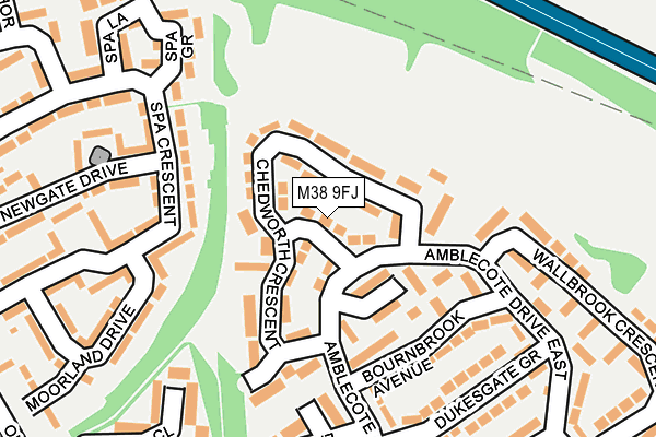 M38 9FJ map - OS OpenMap – Local (Ordnance Survey)