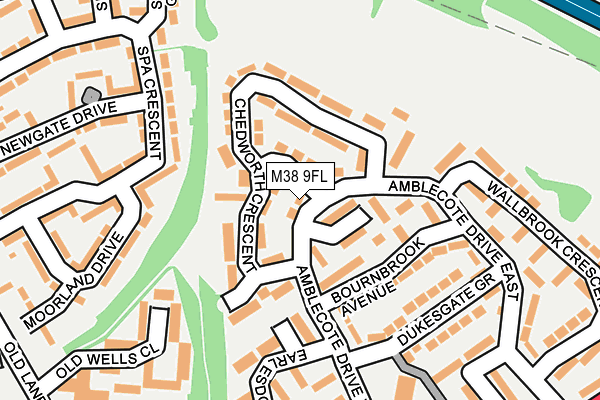 M38 9FL map - OS OpenMap – Local (Ordnance Survey)