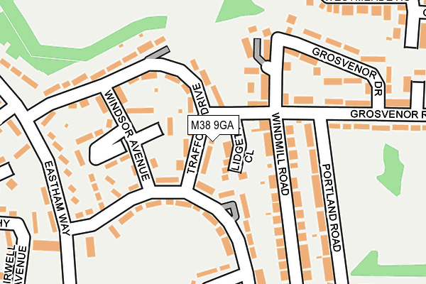 M38 9GA map - OS OpenMap – Local (Ordnance Survey)