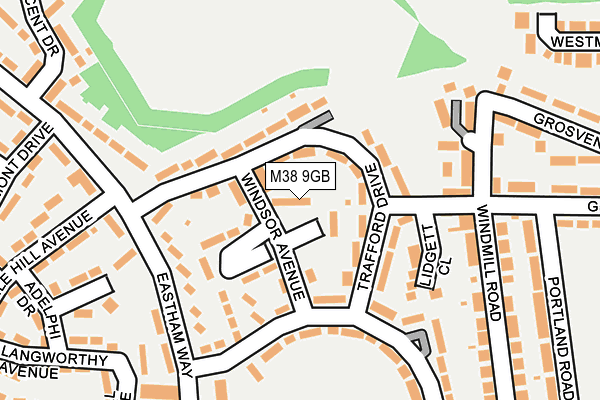 M38 9GB map - OS OpenMap – Local (Ordnance Survey)