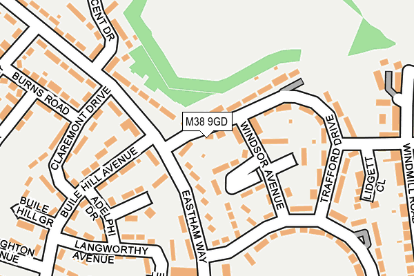 M38 9GD map - OS OpenMap – Local (Ordnance Survey)
